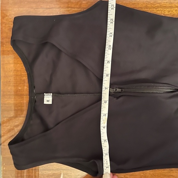 Black, SZ M, front zipper, flare leg, catsuit. - Picture 10 of 13